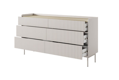 Komoda z szufladami ZORA 153 cm Beż/Dąb Scandi
