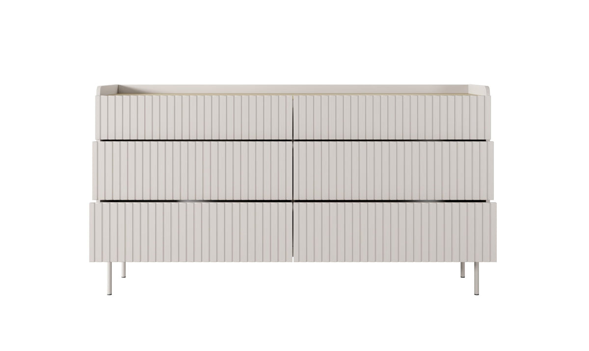 Komoda z szufladami ZORA 153 cm Beż/Dąb Scandi