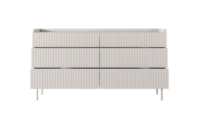 Komoda z szufladami ZORA 153 cm Beż/Dąb Scandi