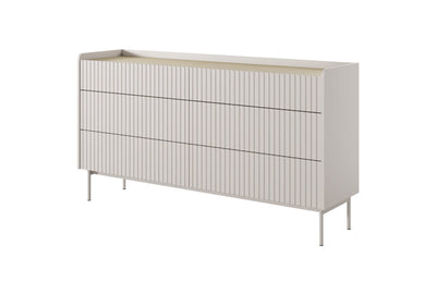Komoda z szufladami ZORA 153 cm Beż/Dąb Scandi
