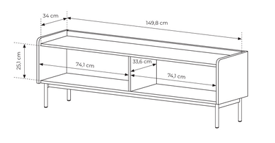 Szafka RTV ZORA 2D 153 cm