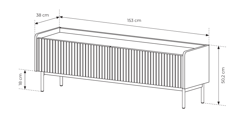Szafka RTV ZORA 2D 153 cm