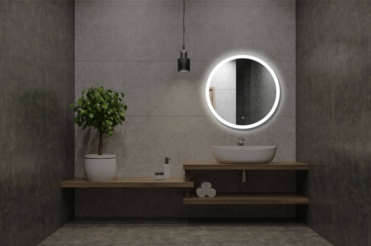 Lustro okrągłe LED 60 cm Biały