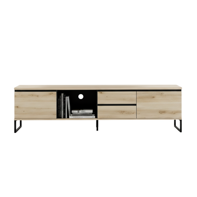Szafka RTV z szufladami JOVAN 189 cm dąb artisan antracyt