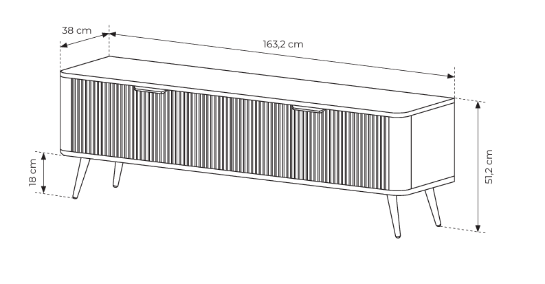 Szafka RTV MAVO S 2D 163 cm Beż