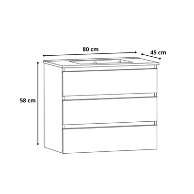 Szafka łazienkowa z umywalką MITO 3S 80 cm