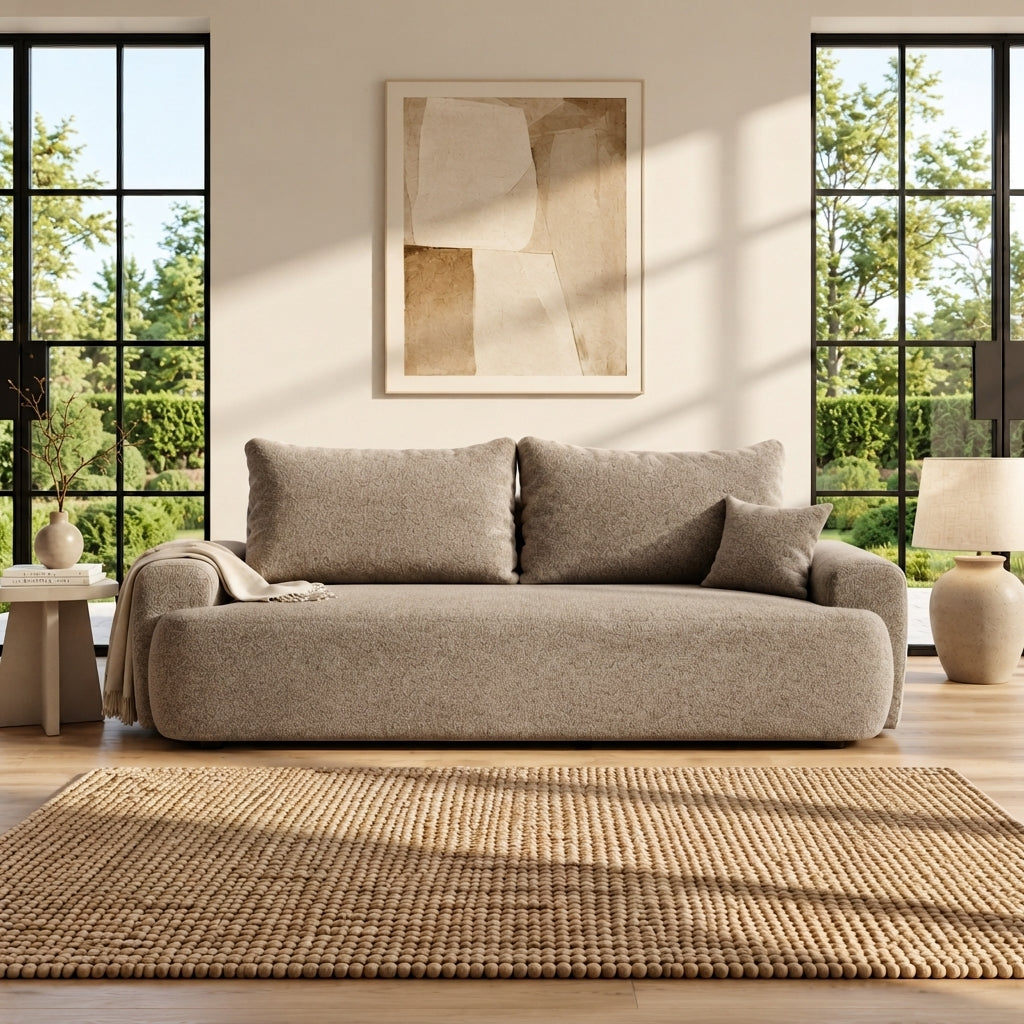 Sofa tapicerowana z funkcją spania BELLA