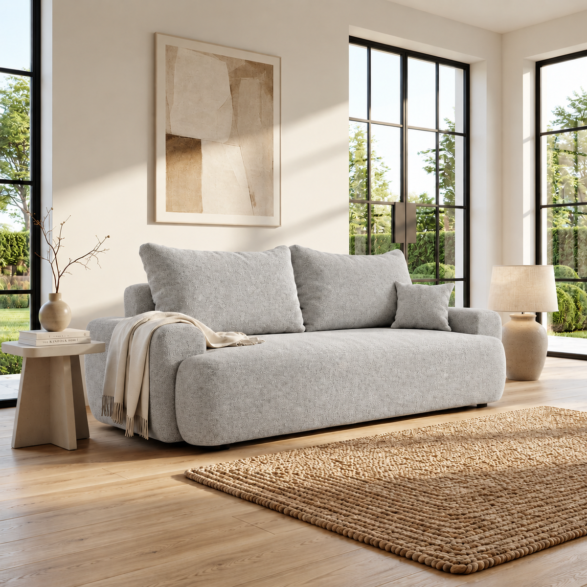 Sofa tapicerowana z funkcją spania BELLA