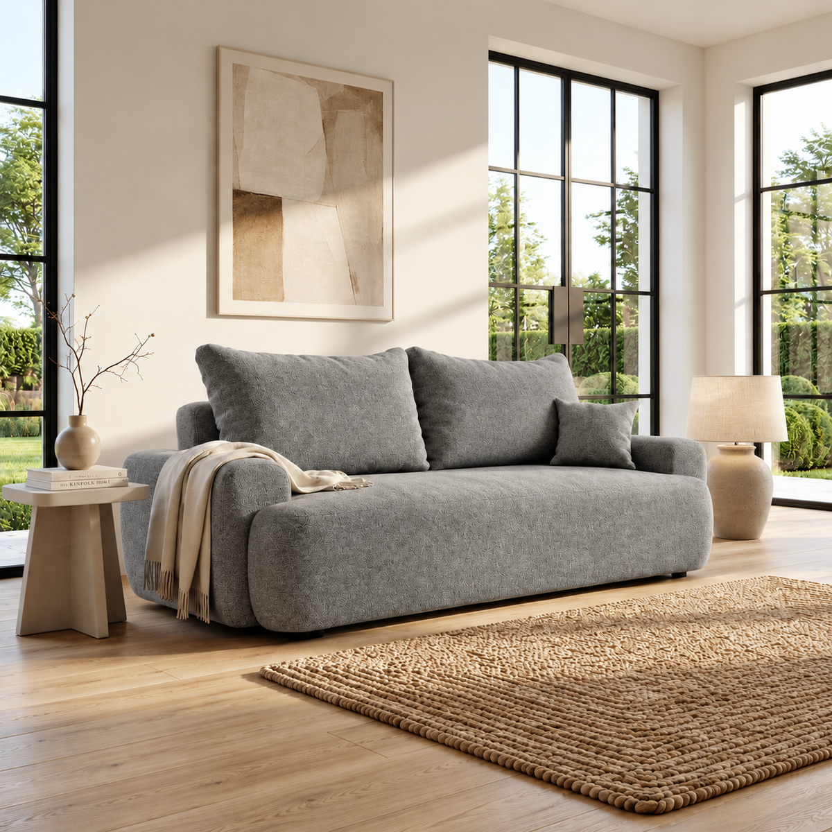 Sofa tapicerowana z funkcją spania BELLA