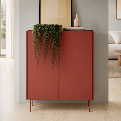 RENO Komoda Wysoka 97cm Ceramic Red