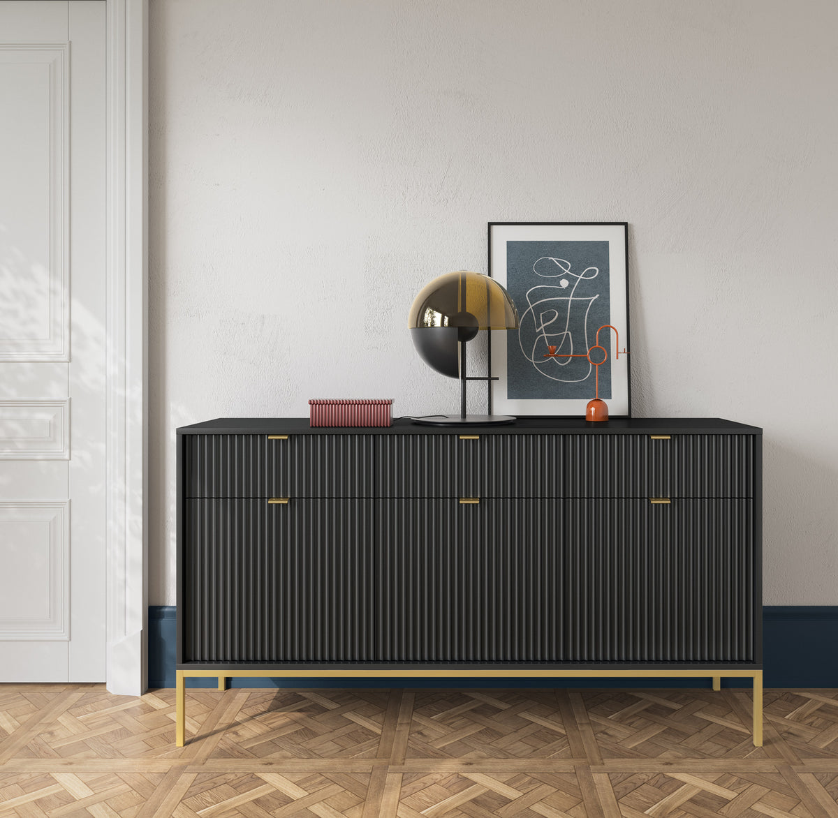 Komoda trzydrzwiowa z szufladami VERO 154 cm