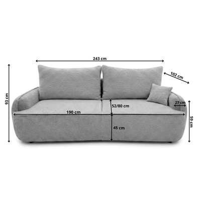 Sofa tapicerowana z funkcją spania STELLA