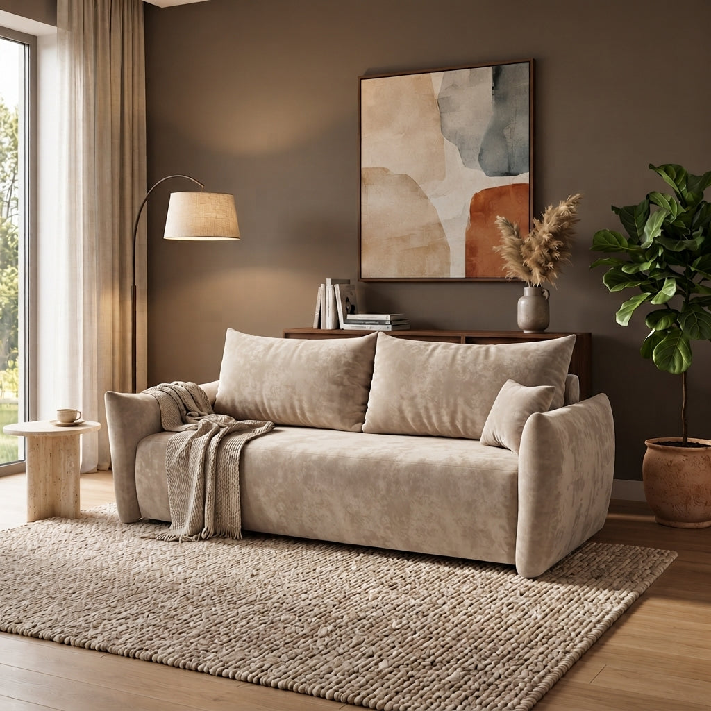 Sofa tapicerowana z funkcją spania SENTO