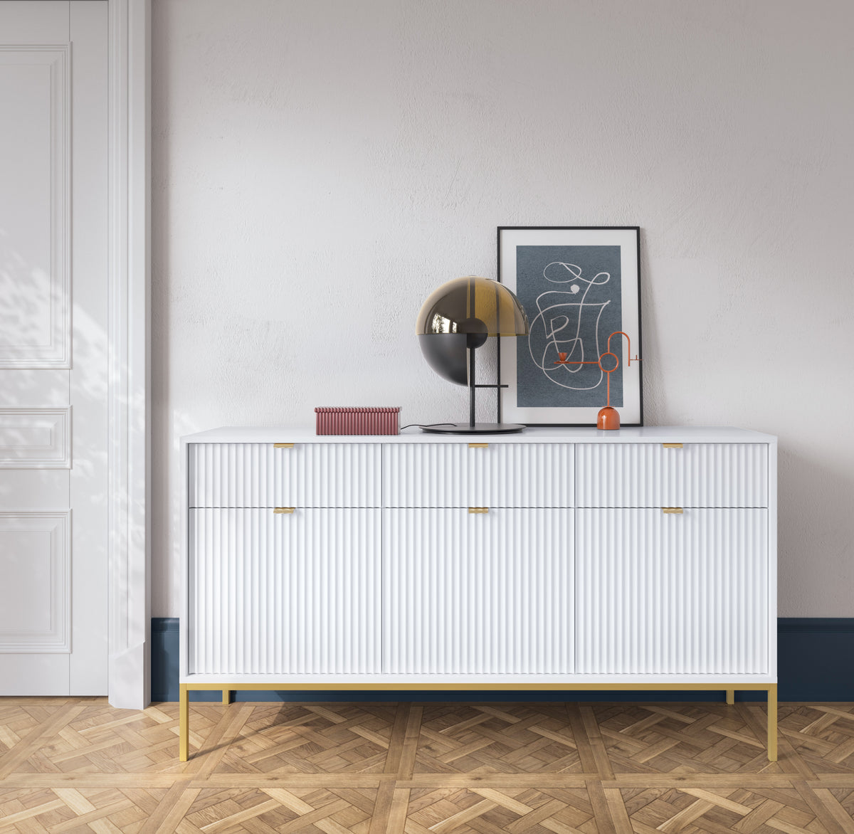 Komoda trzydrzwiowa z szufladami VERO 154 cm