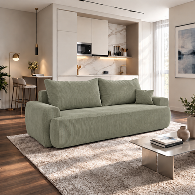 Sofa tapicerowana z funkcją spania BELLA