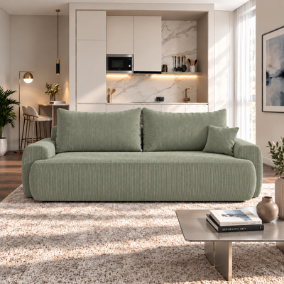 Sofa tapicerowana z funkcją spania BELLA