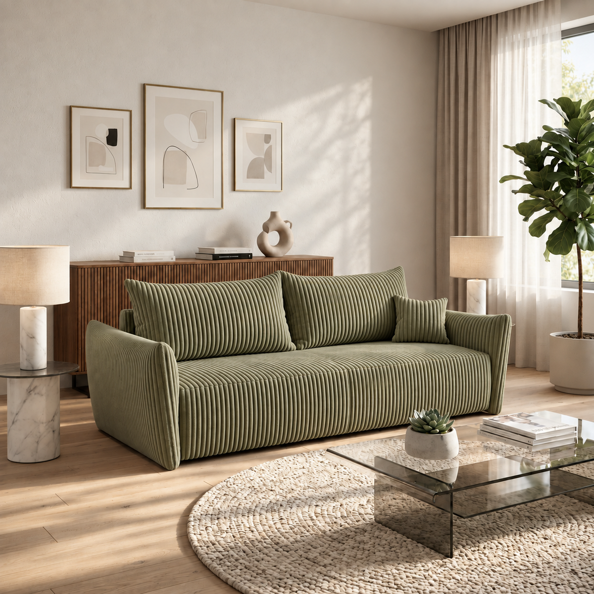 Sofa tapicerowana z funkcją spania SENTO