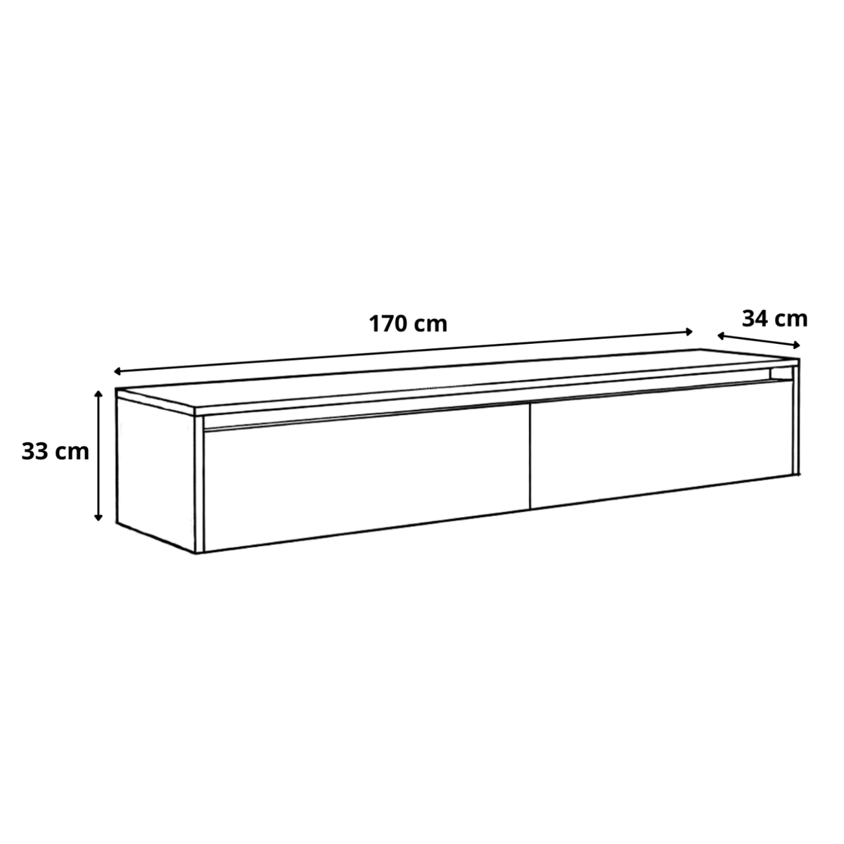Szafka RTV LUMI II wisząca z oświetleniem LED