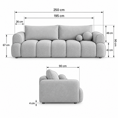 Sofa tapicerowana z funkcją spania SORENTO
