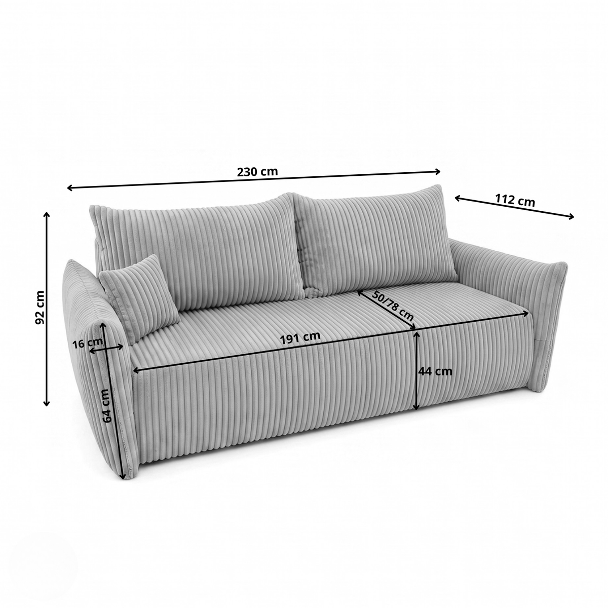 Sofa tapicerowana z funkcją spania SENTO